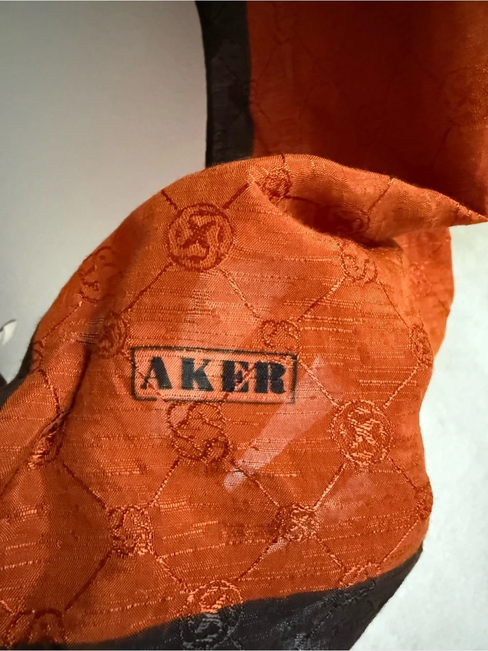 Turkish Cotton Blend Scarf - Vibrant Orange with Dark Border - Made in Turkey